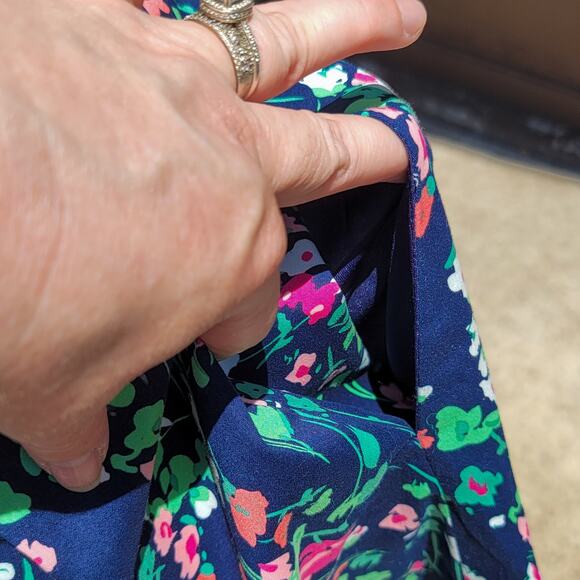 Nine West fit & flare double V neck sleeveless floral dress w-pockets size 6 - Picture 10 of 15